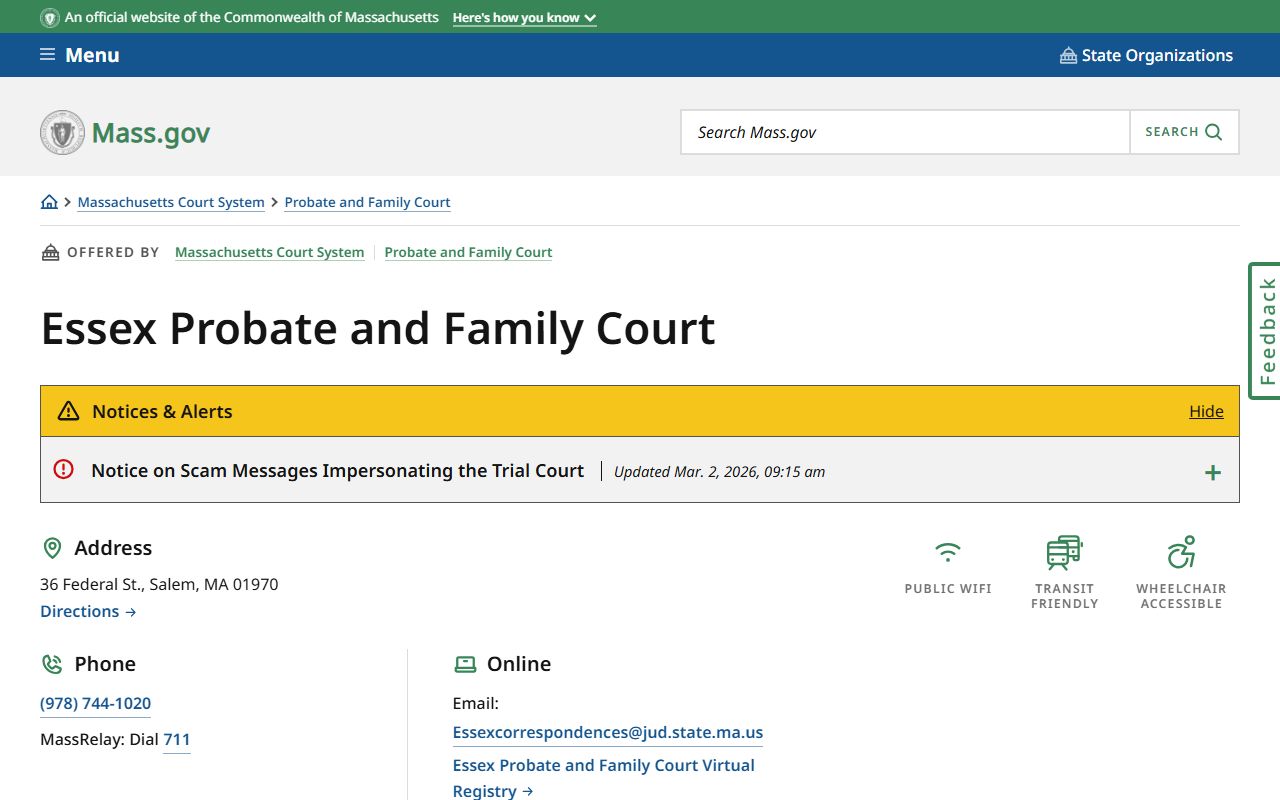 essex county death index probate court contact page